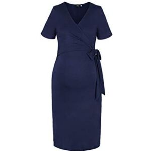 NWT Maternity Dress Wrap Short Sleeve Casual